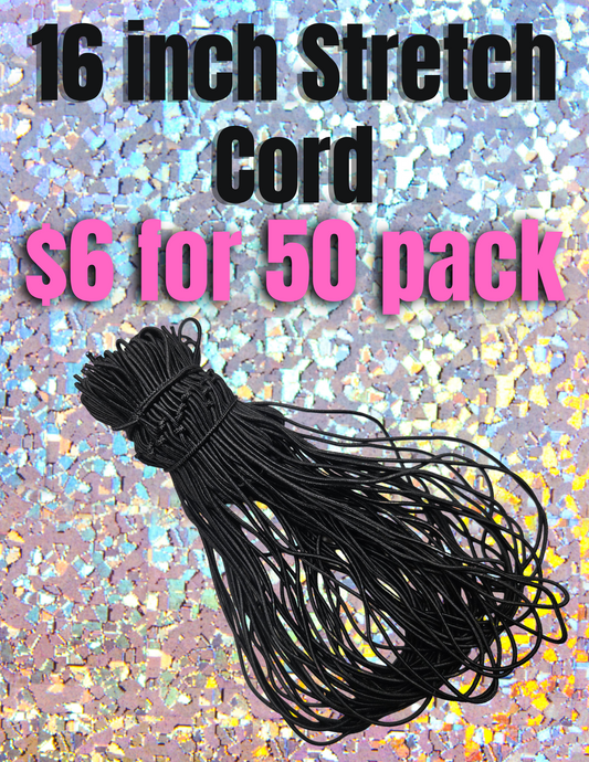 16 inch Black Stretch Cord